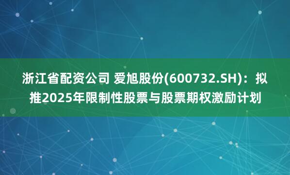 浙江省配资公司 爱旭股份(600732.SH)：拟推2025年限制性股票与股票期权激励计划