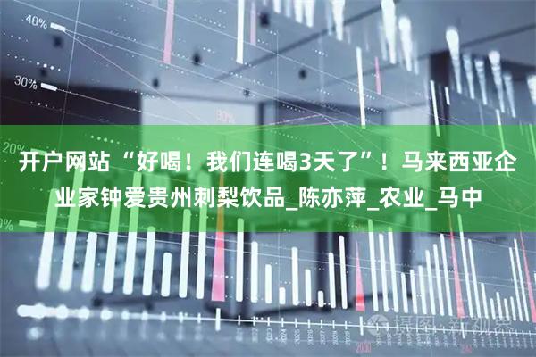 开户网站 “好喝！我们连喝3天了”！马来西亚企业家钟爱贵州刺梨饮品_陈亦萍_农业_马中